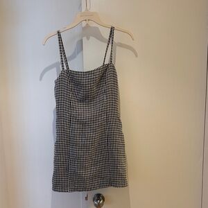 Reformation Black and White Checkered Mini Dress